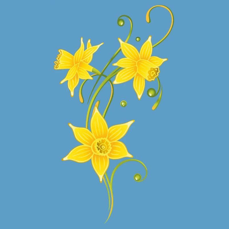 Filigree Daffodils Flowers. Spring, Easter.