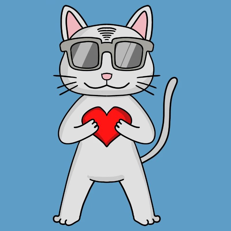 Devon Rex with sunglasses and heart