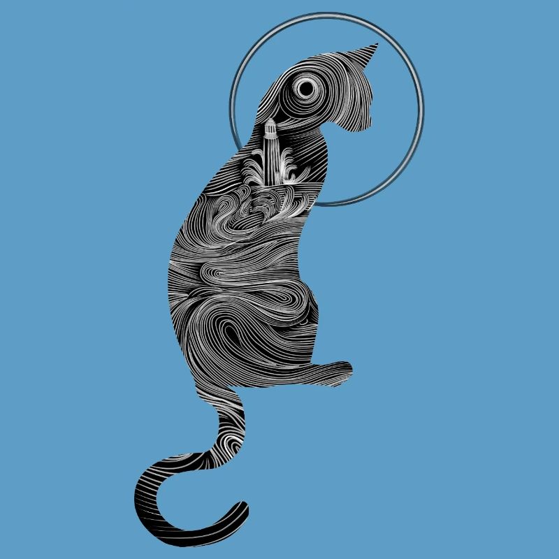 Abstract Oceanic Cat