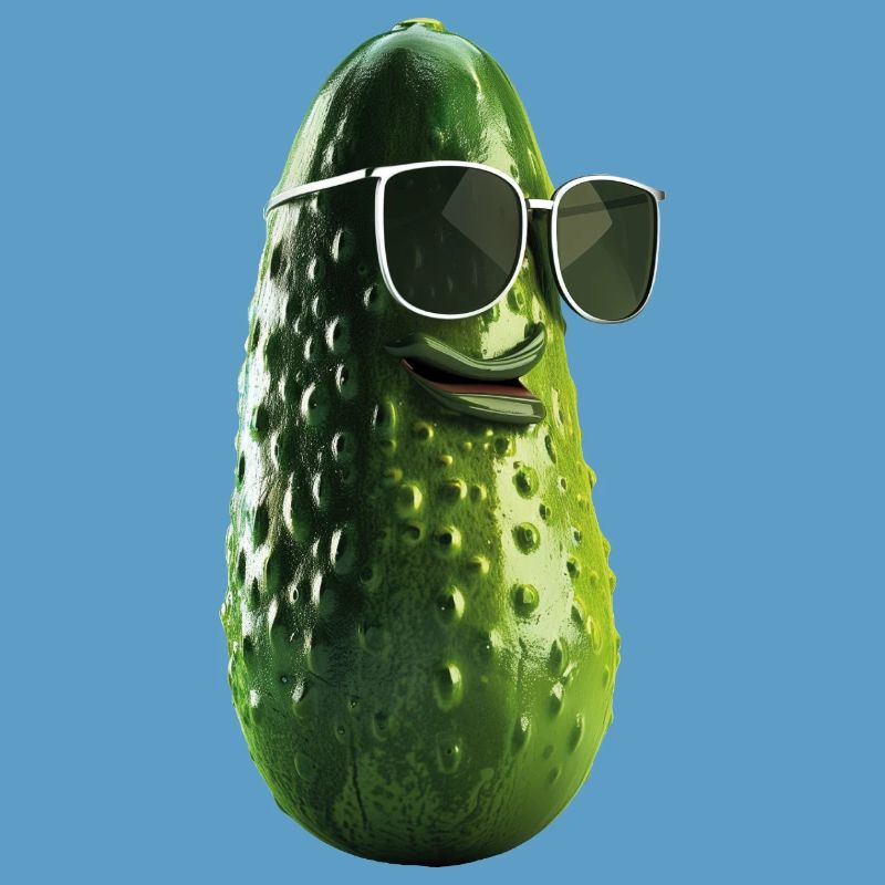 Cornichon de concombre avec lunettes de soleil