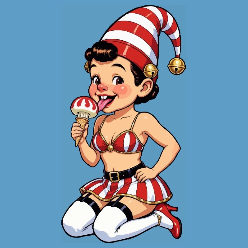 Fille lutin avec cornet de glace