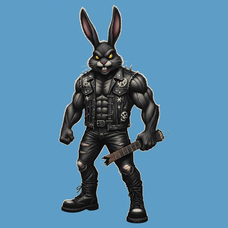 Heavy Metal Easter Bunny Rocker Easter Hardcore Bunny