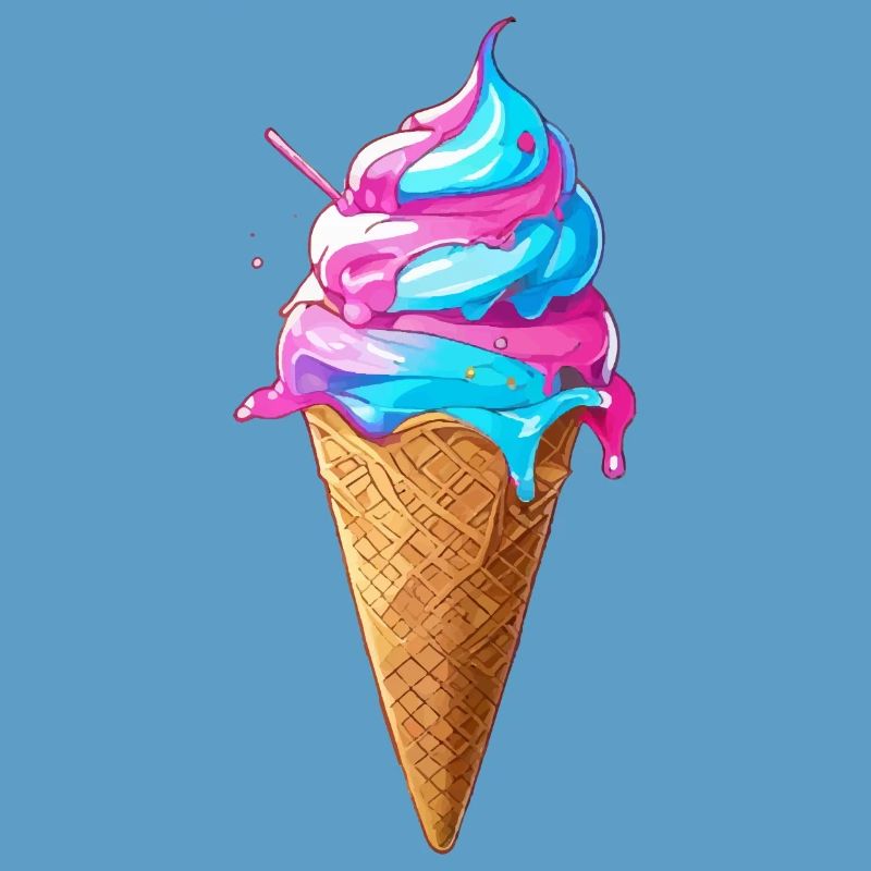 Délicieuse crème glacée | Cornet de crème glacée Synthwave