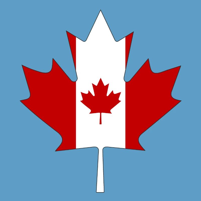 Canada flag as maple leaf with black frame