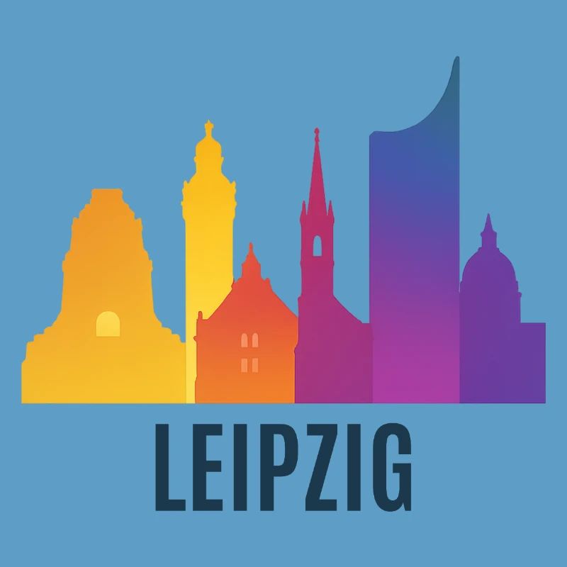 Leipzig Skyline Gradient