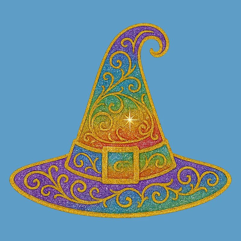 Rainbow Glitter Witch Hat