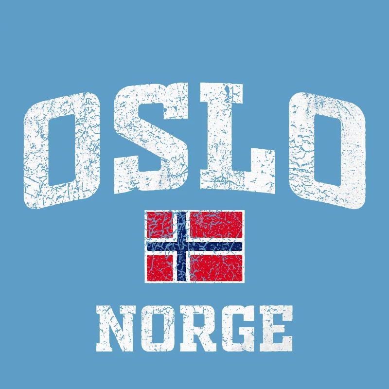 Tee de drapeau vieilli de l’Oslo Norge