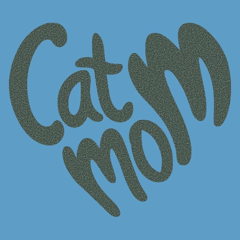 Lettrage en forme de cœur de maman chatte avec texture granuleuse