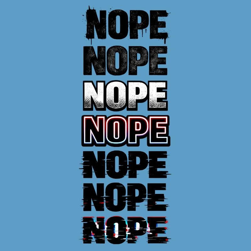 Nein, Neon-Glitch-Textstack