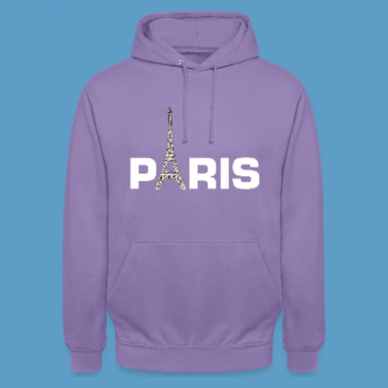 Paris Pullover Hoodie with Eiffel Tower