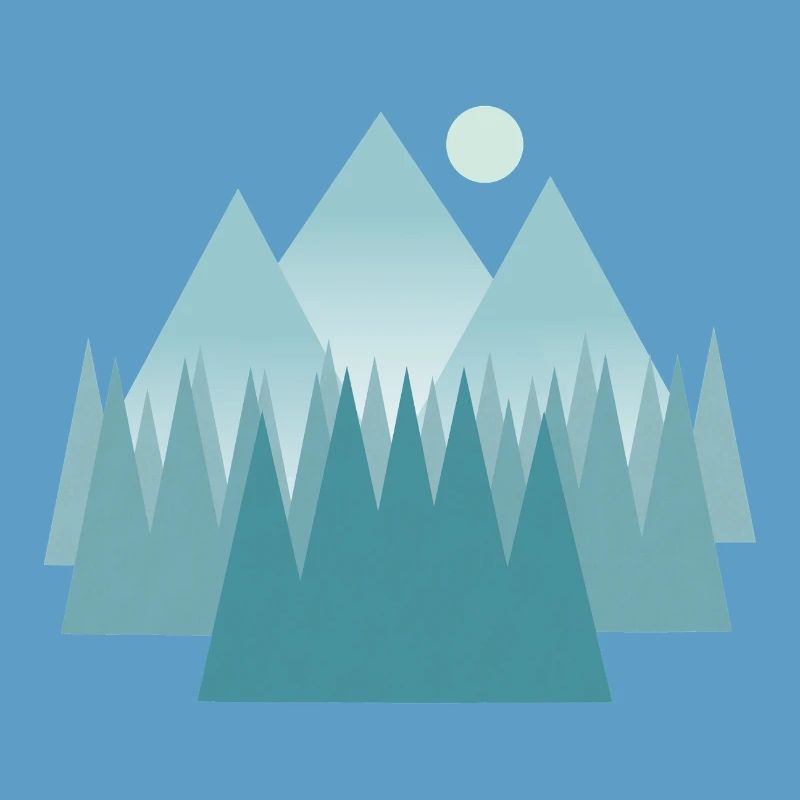 Paysage de montagne astral dans les tons bleus