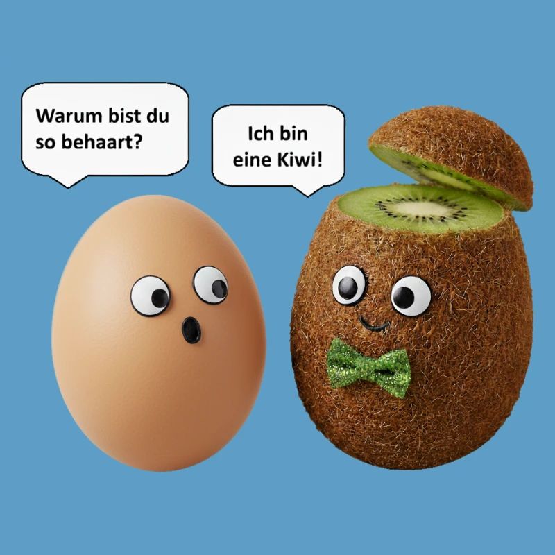 Kiwi and Egg Comedy Design