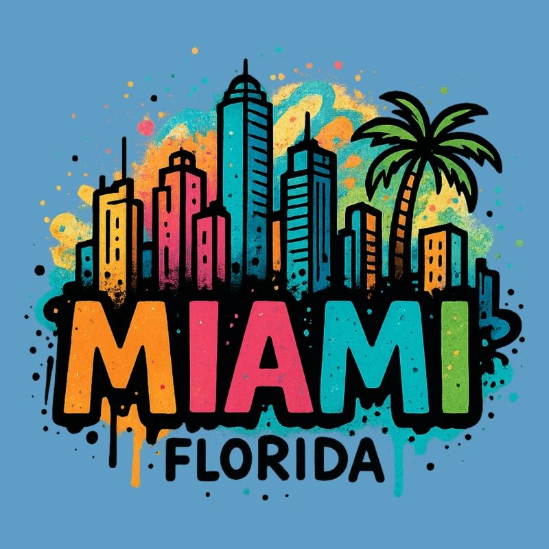 Miami Skyline Graffiti