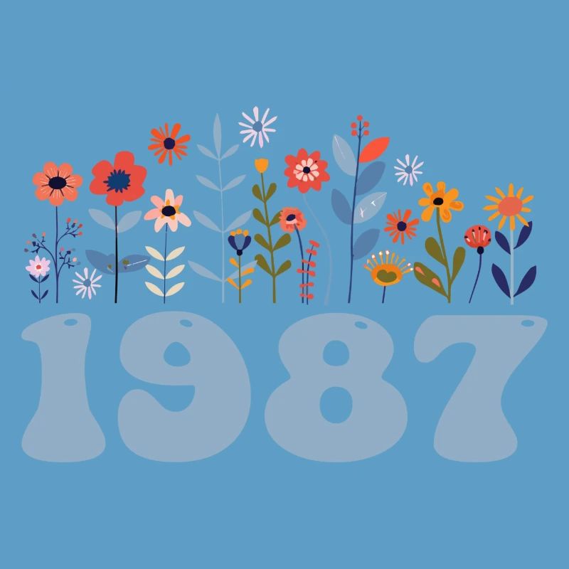 1987 Floral Pattern 1987 Floral Theme Flowers 1987