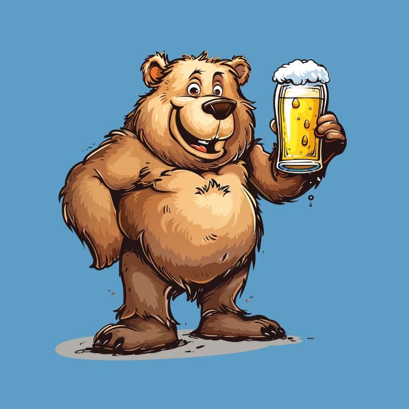 Cute Bear Drinking Beer 2