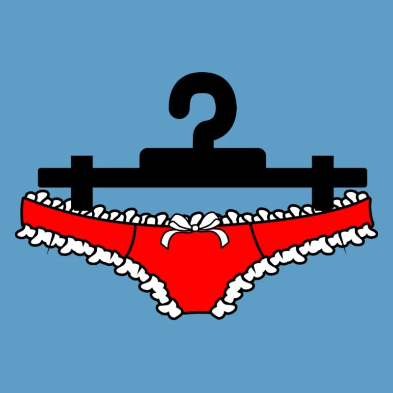 Dessous-Slips oder Damenunterhosen hängen an der Kleidung