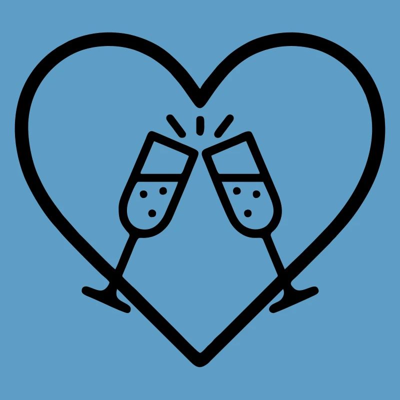 Sparkling Glasses Heart Bubbles Cheers Gift