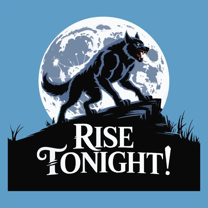 Lone Wolf Rise Tonight Moon Graphic