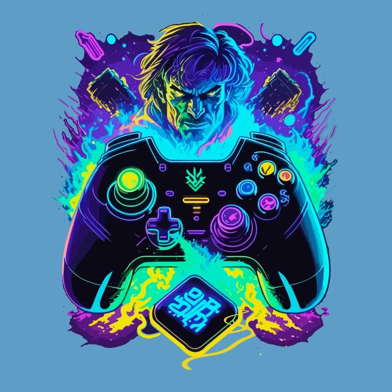 Neon Graffiti Gamer Controller