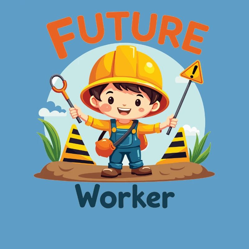 Future Worker - Conception mignonne d’ouvrier de la construction