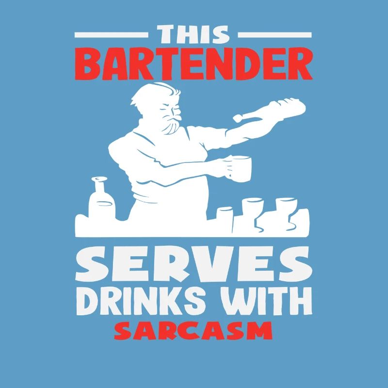 This bartender serves drinks with sarcasm