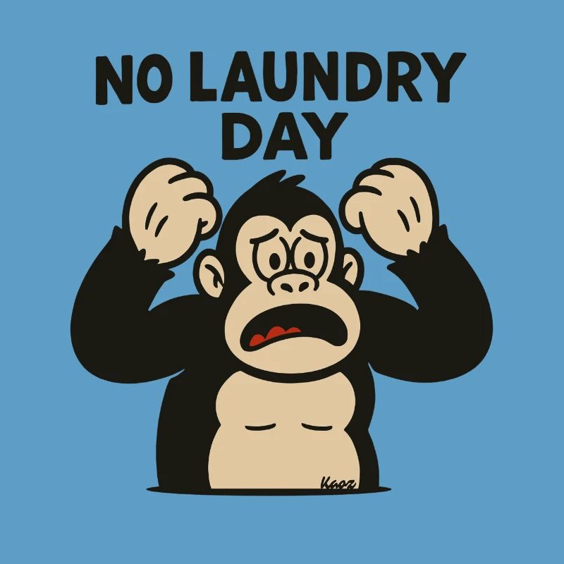 Monkey throwing a tantrum at laundry day failure