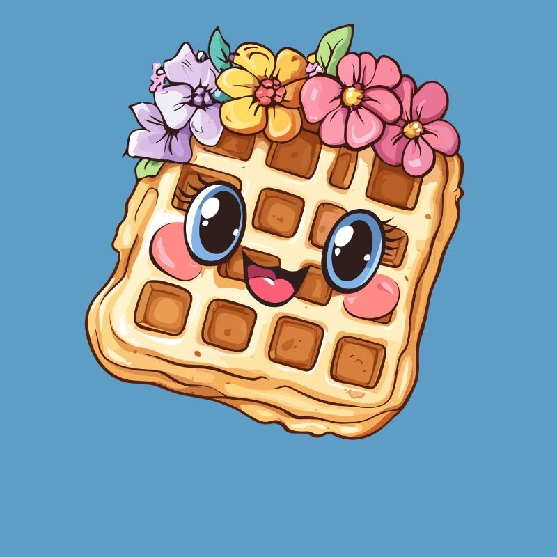 Waffel mit Blumen