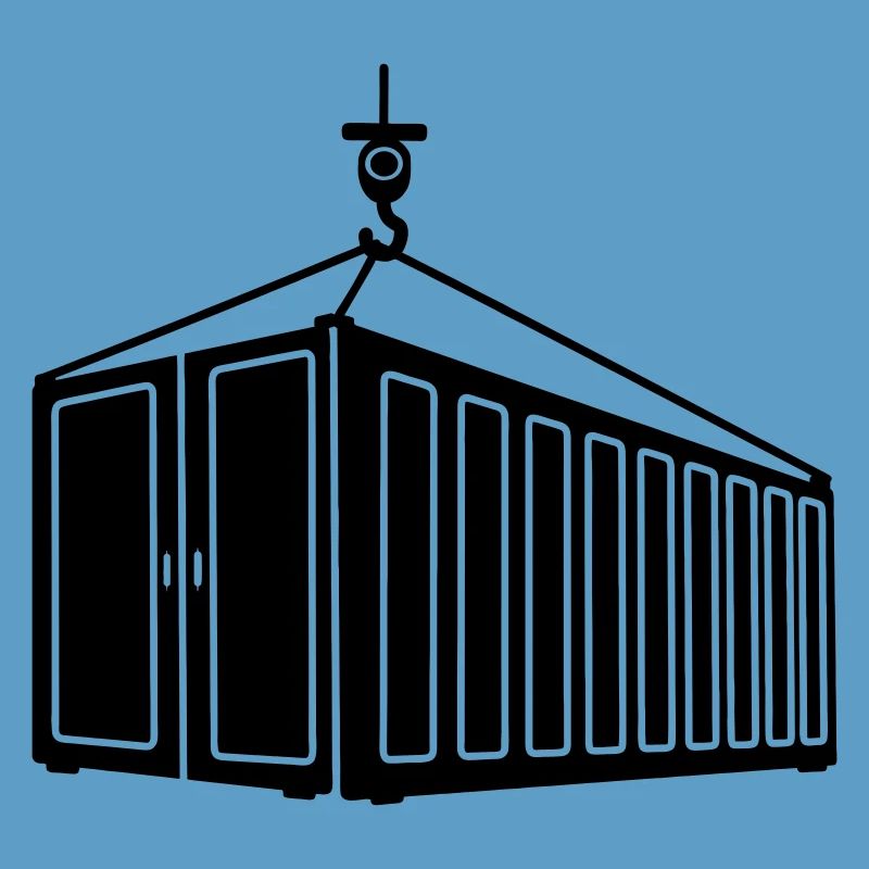 Sea container on hook crane logo