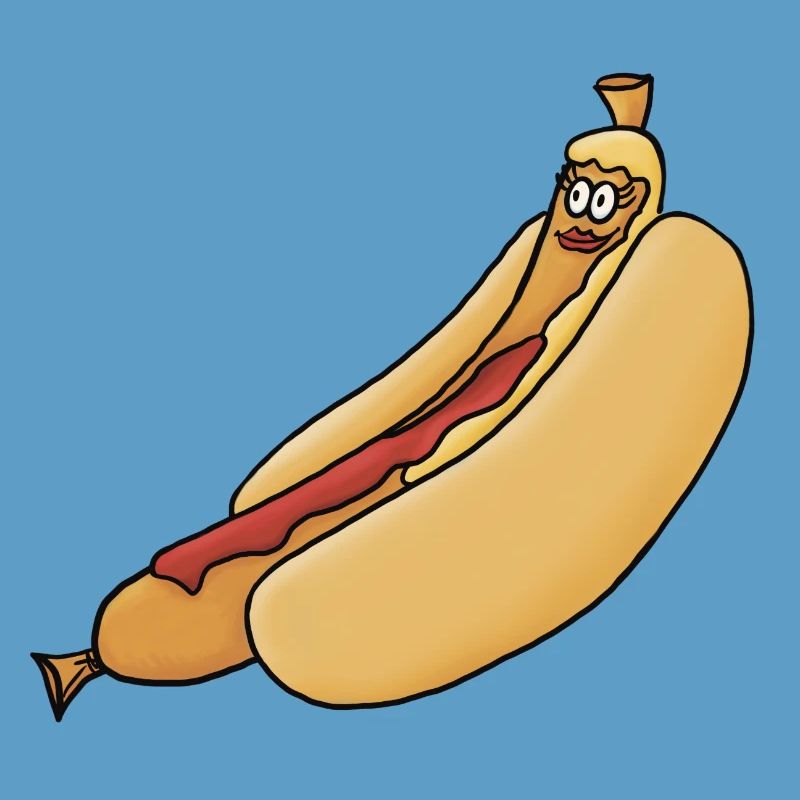 entspannte Bockwurst im Brötchen