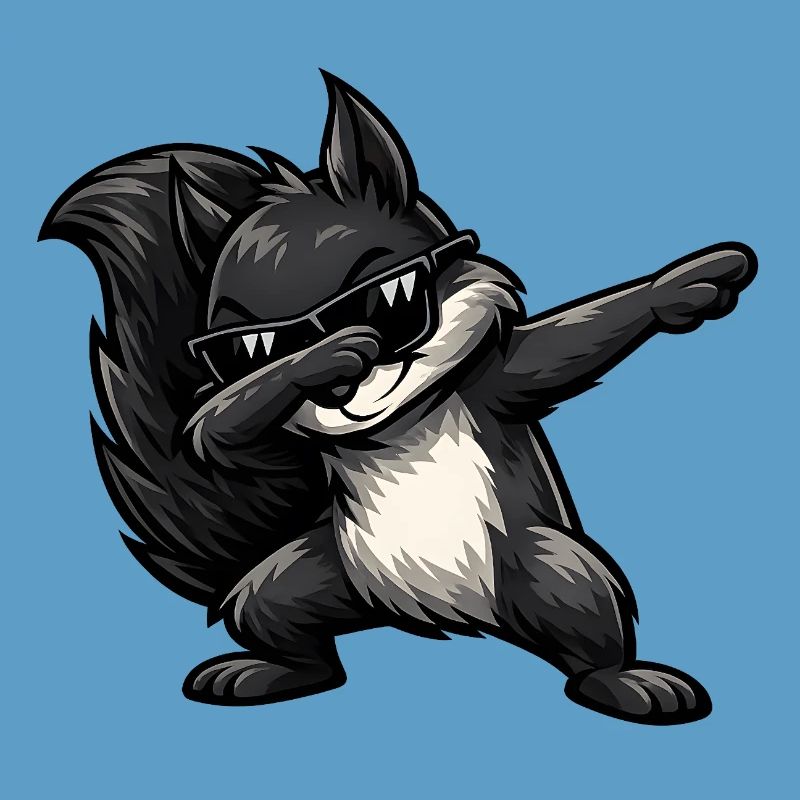 Dabbing Schwarzes Eichhörnchen