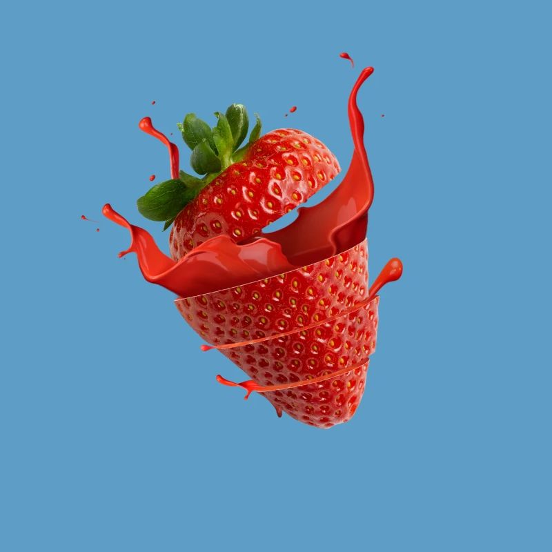 Fraise avec éclaboussure