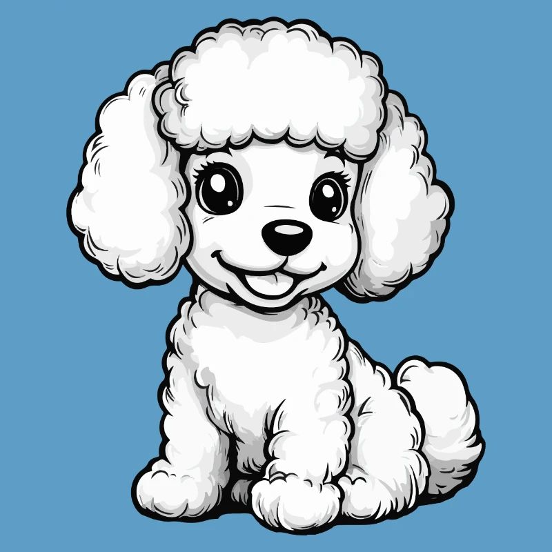 Caniche Chien Bande dessinée Mignon