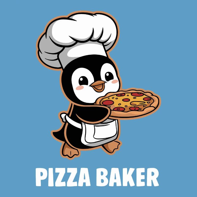 Pizza Baker Penguin Funny Chef