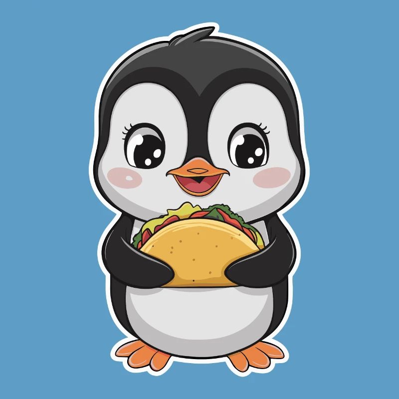 Pingouin mignon avec taco