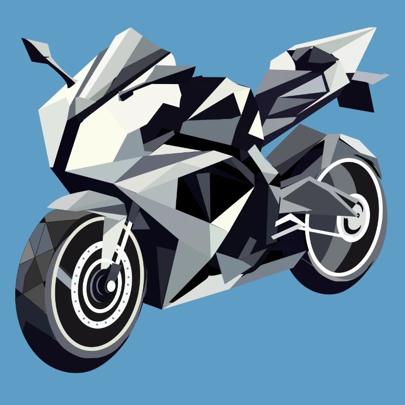 Futuristic motorcycle in geometric design