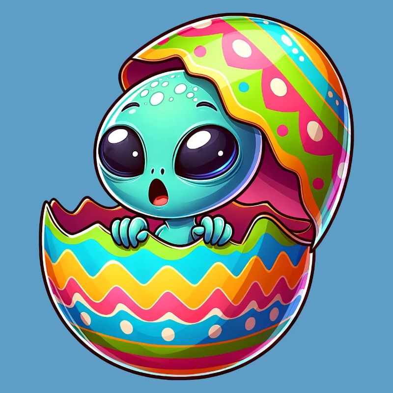 Conception colorée d’oeuf de Pâques extraterrestre éclosion