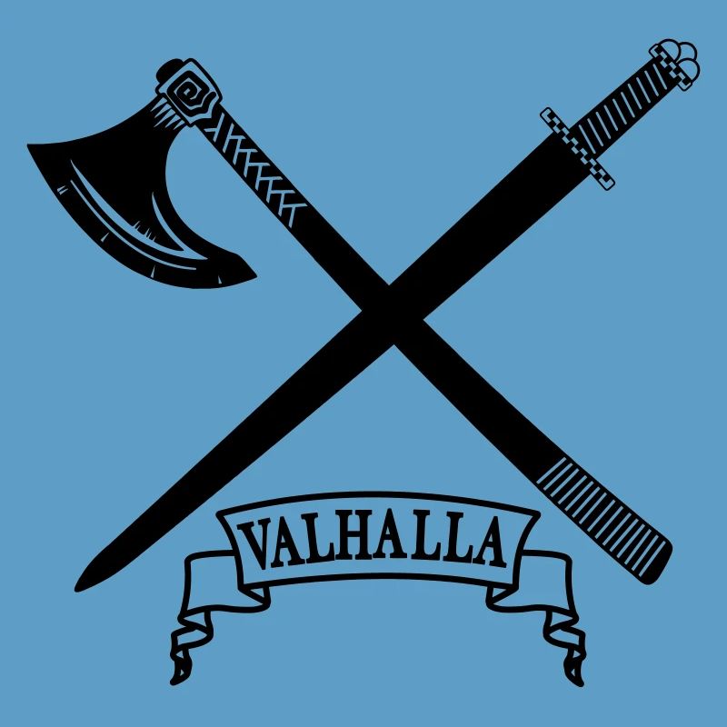 Walhalla mit Axt und Schwert