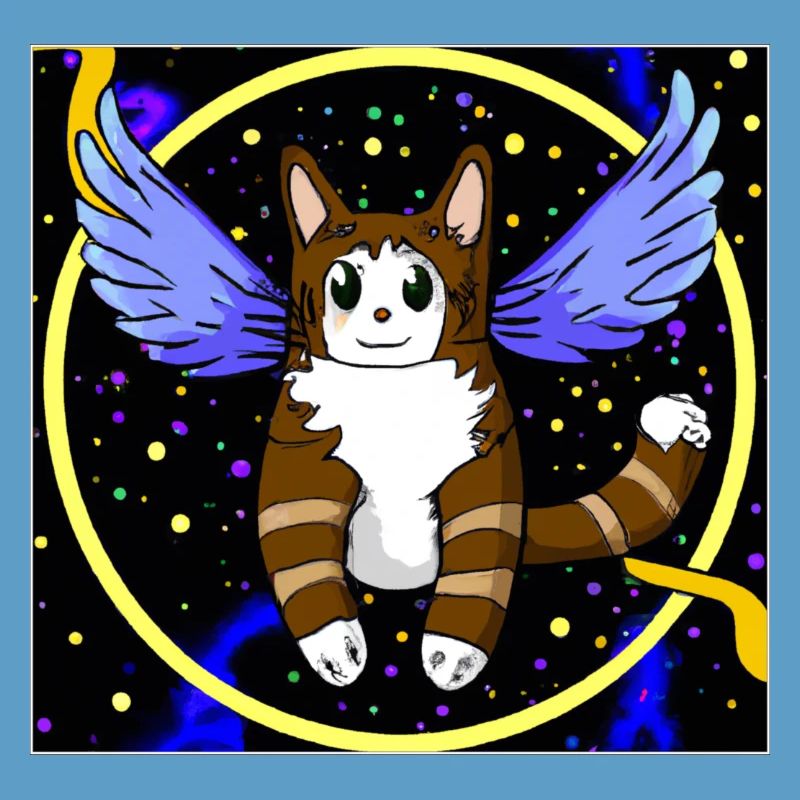 Chat ange dans l’espace.