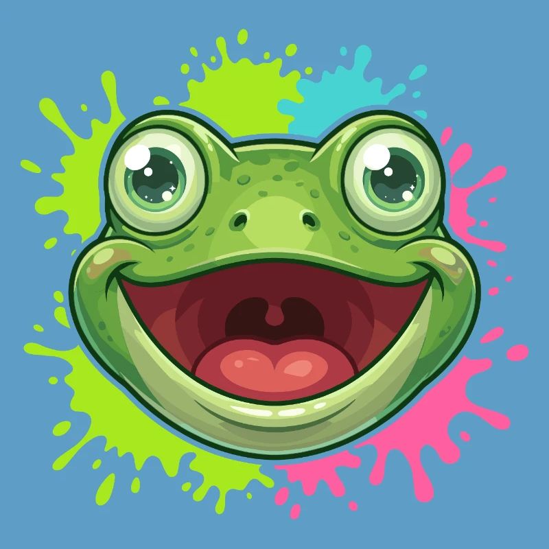Éclaboussure joyeuse de grenouilles