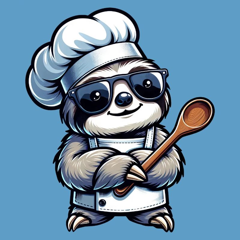 Cute Sloth Chef Comic Design