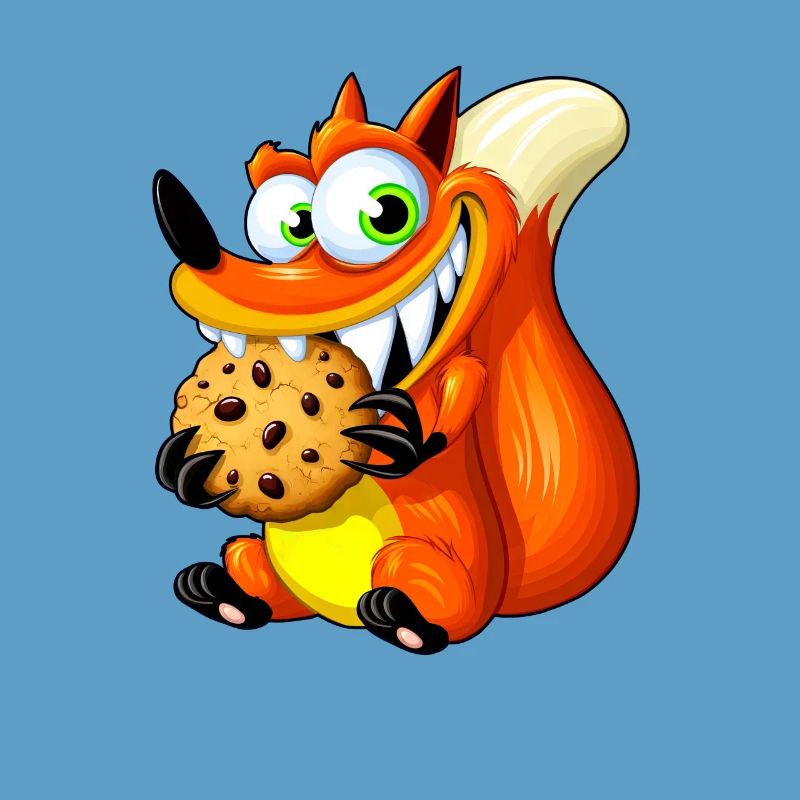 Cute Red Fox with Cookie