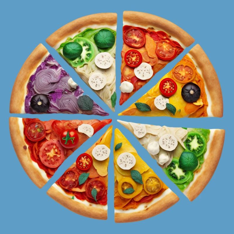 Regenbogenpizza Segmente