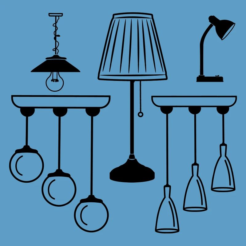 Sammlung von Lampen und Beleuchtung