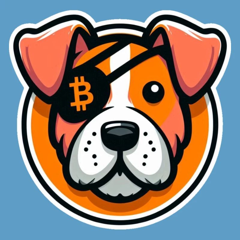 Dog with Bitcoin Eye Patch