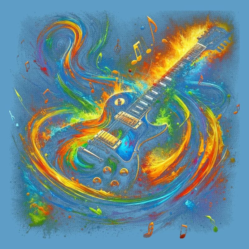 Expression de guitare colorée