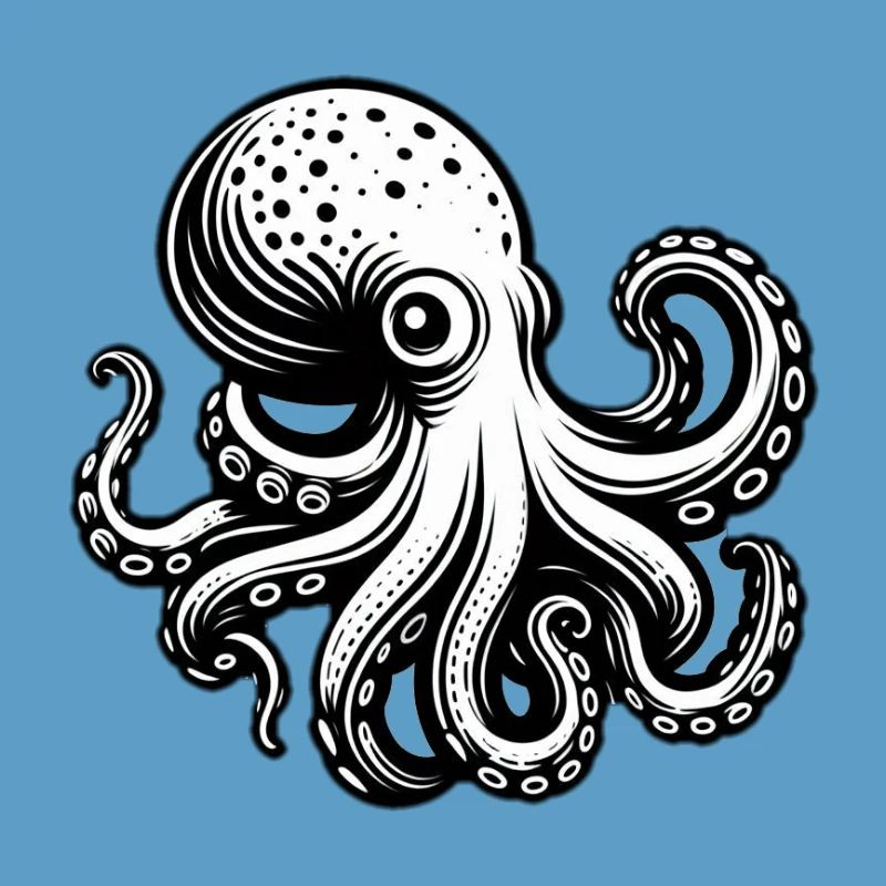 Octopus Octopus in Black and White