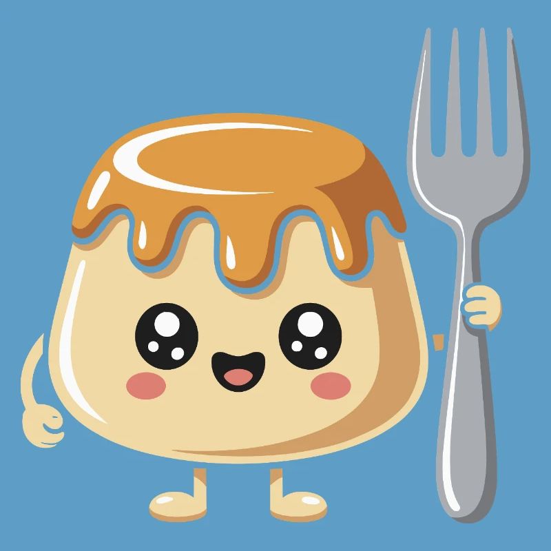 Pudding with fork