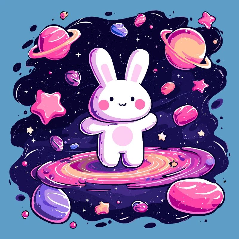 Lapin de l’espace dans la mer des étoiles