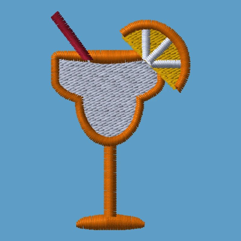 Orange cocktail brodée