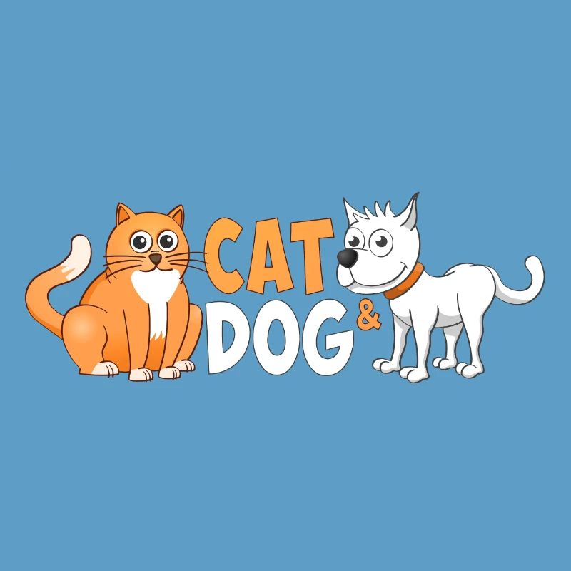 Image joyeuse d’un chat et d’un chien.